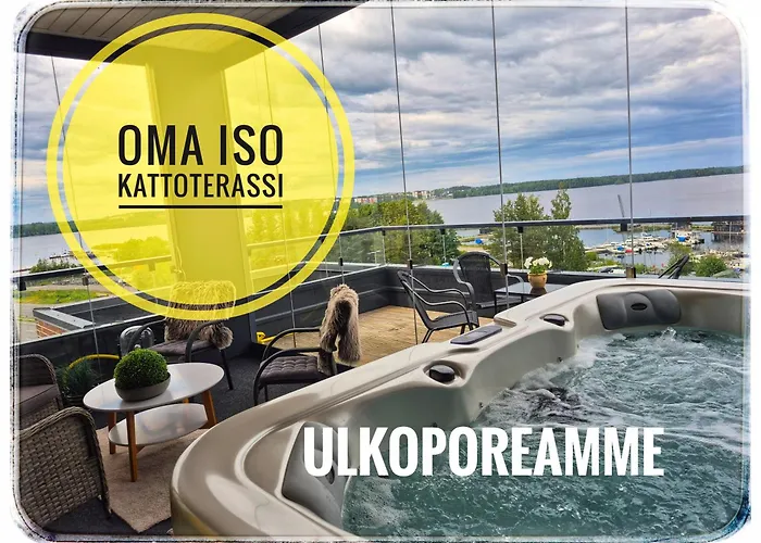 Penthouse-tasokas Moderni Kaupunki Huipulla -iso Jacuzzi Omalla Kattoterassilla - Aurinkotuolit Ja Aurinko Odottaa Sinua - Huikea Maisema- - 10 Hloe - Free Parking Апартаменты *